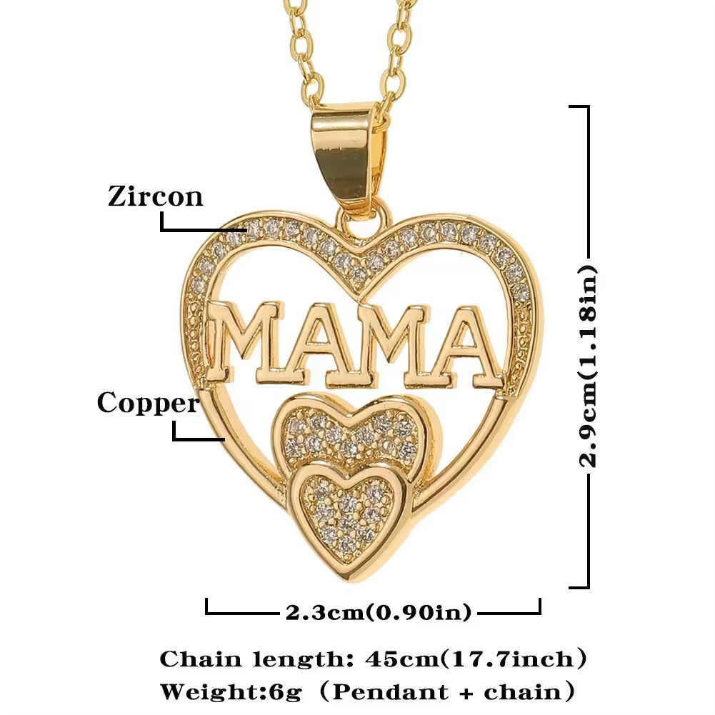Elegant and Minimalist Women'S Love Necklace MOM Pendant as a Mother'S Day Gift