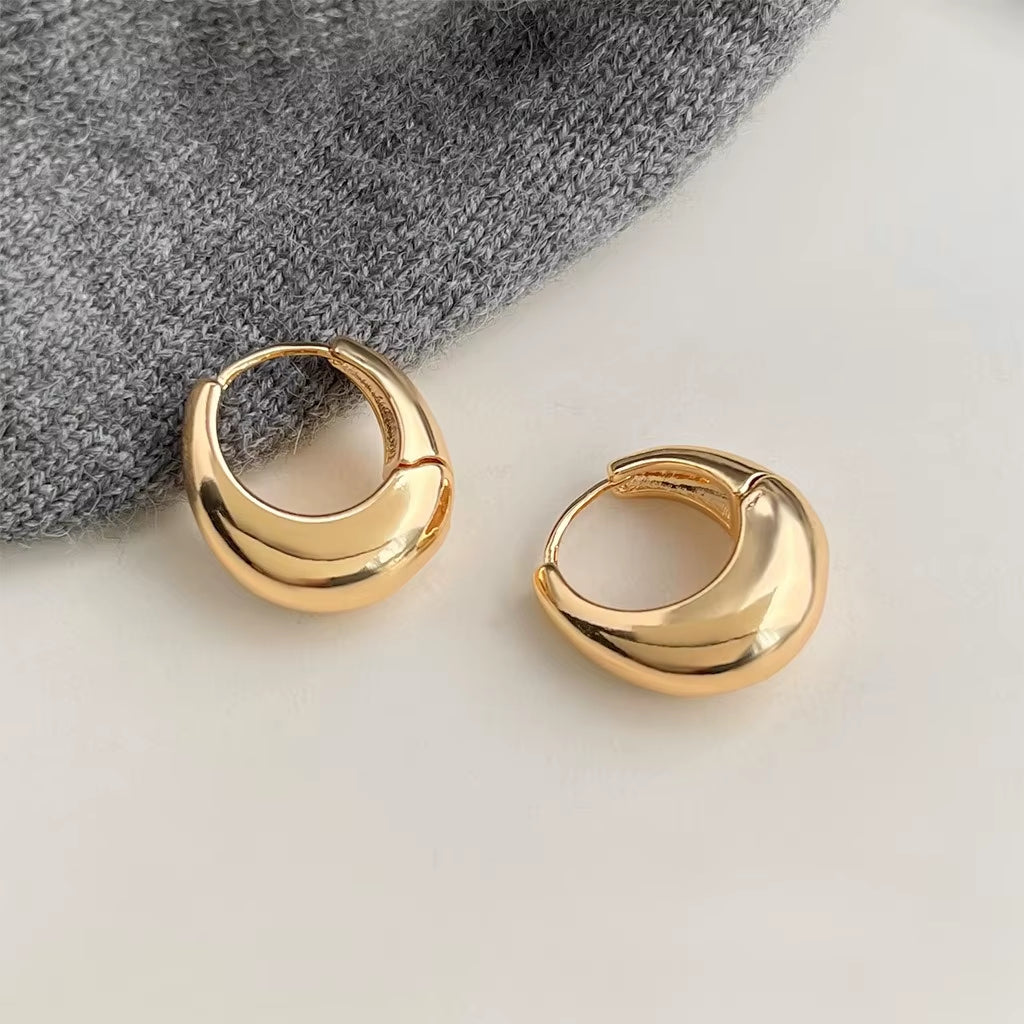 925 Sterling Silver round Stud Earrings for Women Simple Inlaid Design Hoops Earrings Wedding Party Jewelry Accessories Gifts