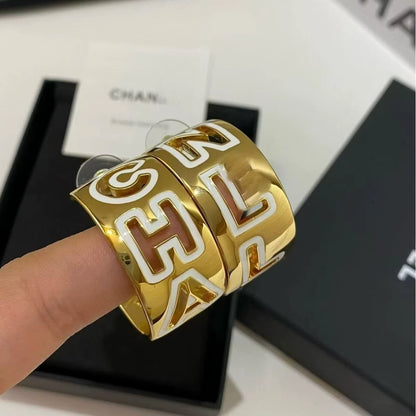 Gold Enamel Drip Hollow Out Narrow Bracelet Colorful Fashion Earrings Classic Style Luxury Look Lightweight Alloy Jewelry