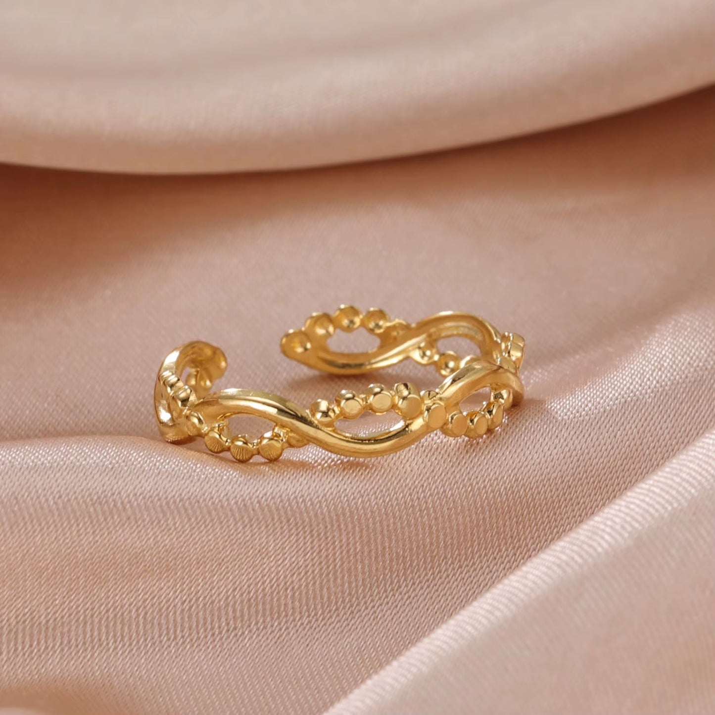 Stainless Steel Women Rings Geometric Heart Aesthetic Adjustable Open Finger Ring Fashion Party Jewelry Gifts Wholesale