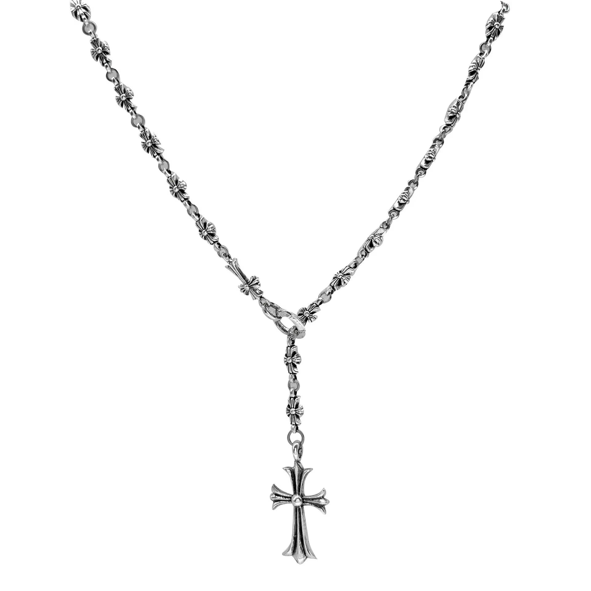 Retro Cross Necklace Women'S Style 2025 New Small Sweater Chain Clavicle Chain Sweater Chain Hanging Neck Accessories Jewelry