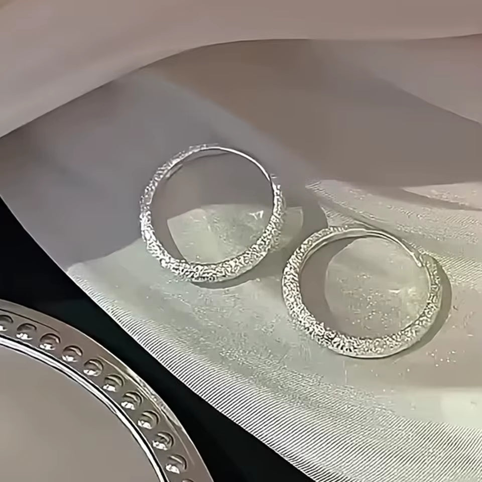 Pure Silvery Earrings for Women Frosted Sparkling Starry Circle Earrings Valentine'S Day Mother'S Day Jewelry Gifts