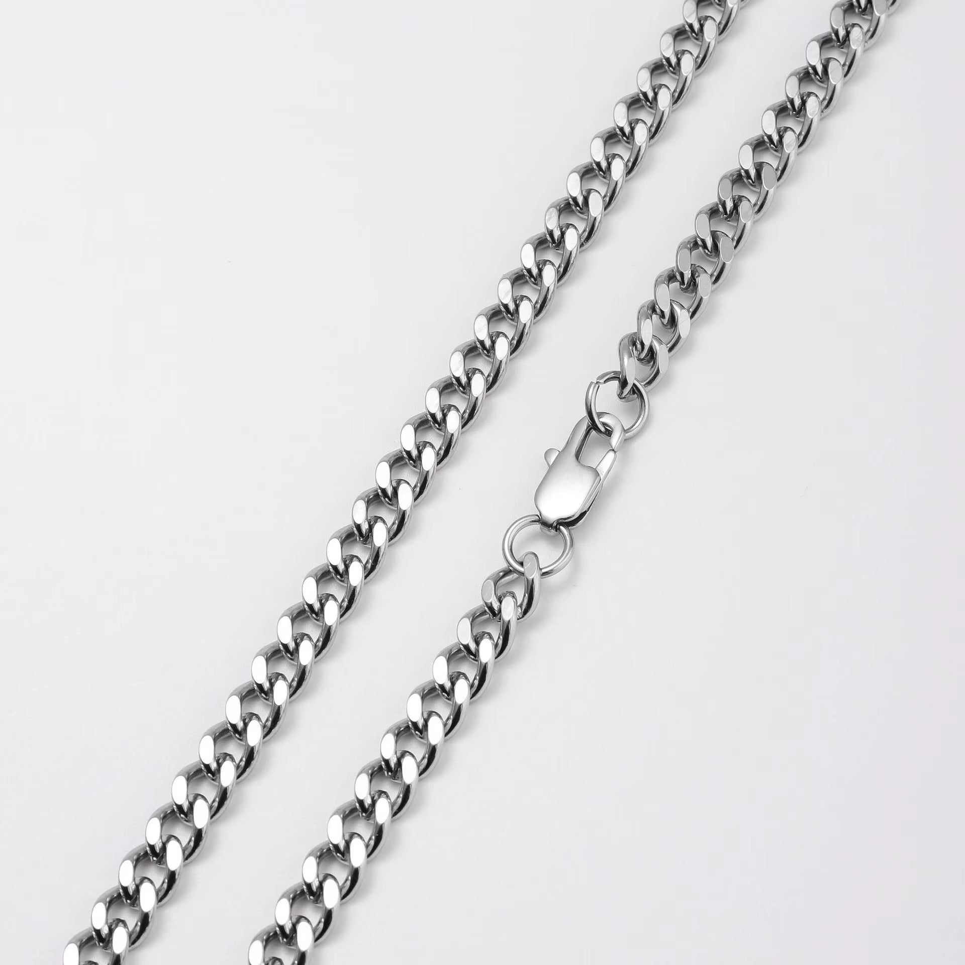 Basic Punk Stainless Steel 3,5,7Mm Curb Cuban Necklaces for Men Women Black Gold Color Link Chain Chokers Solid Metal Jewelry