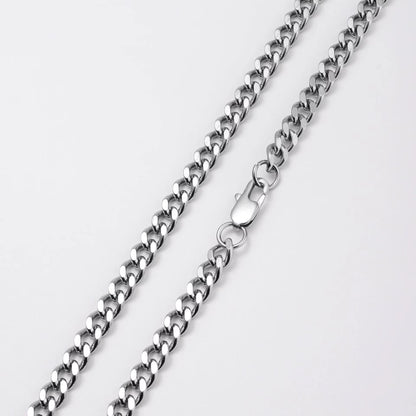 Basic Punk Stainless Steel 3,5,7Mm Curb Cuban Necklaces for Men Women Black Gold Color Link Chain Chokers Solid Metal Jewelry