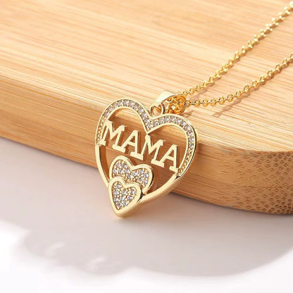 Elegant and Minimalist Women'S Love Necklace MOM Pendant as a Mother'S Day Gift