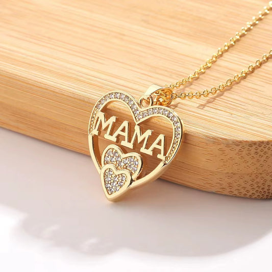 Elegant and Minimalist Women'S Love Necklace MOM Pendant as a Mother'S Day Gift