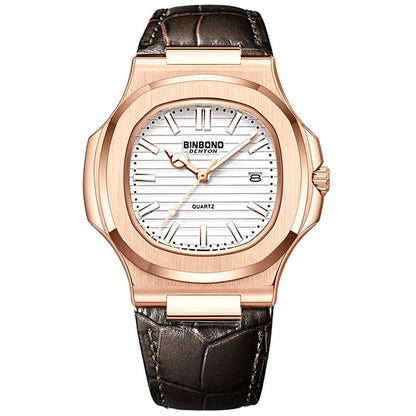 New Casual Business Fashion Quartz Wristwatches Rose Gold Clock Men Luxury Watch Automatic Watches Mens Black Relogio Masculino