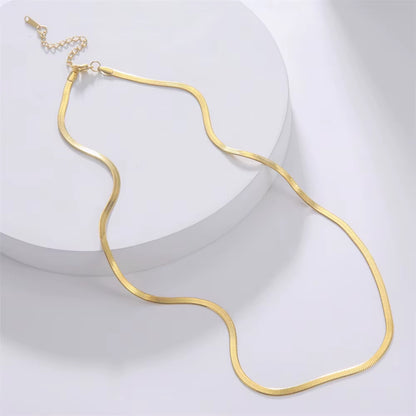 Stainless Steel Snake Chain Necklace for Women Men Gold Color Herringbone Choker Neck Chains 2025 Trend Jewelry Gift Hot