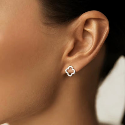 New Simple Hollow Four Leaf Clover Earrings for Women 2025 Trend Jewelry Gift for Her