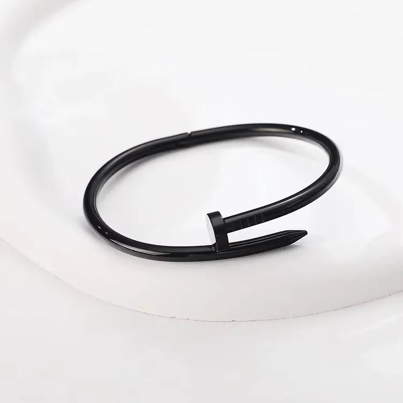 Stainless Streel Gold Silver Solid Metalic Bangle Cuff New Design Nail Fashion Women Teenager Girls Bracelet Jewelry Wristband