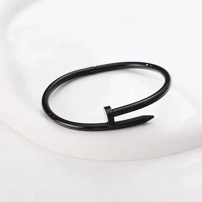 Stainless Streel Gold Silver Solid Metalic Bangle Cuff New Design Nail Fashion Women Teenager Girls Bracelet Jewelry Wristband