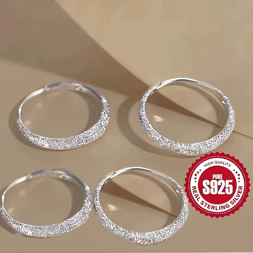 Pure Silvery Earrings for Women Frosted Sparkling Starry Circle Earrings Valentine'S Day Mother'S Day Jewelry Gifts