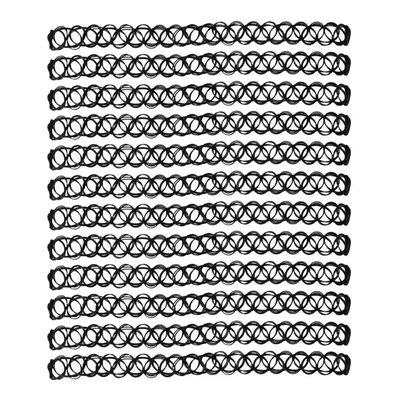 Vintage Elastic Braided Fish Thread Choker Gothic Black Choker 1Pc Fashion Necklace for Punk Girl Women Gift