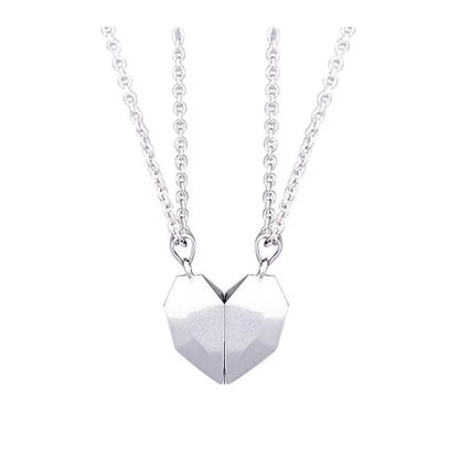 Good Simple Quality Couple Pendant Necklace Electrocardiogram,Magnetic Heart,Pendant Splicing Necklace Valentine'S Day Gifts