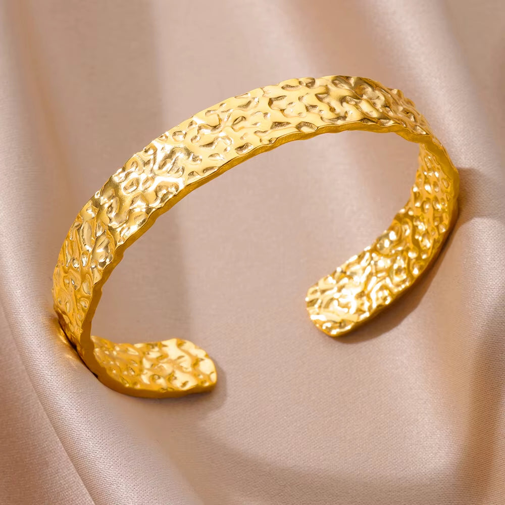 Adjustable Bangle Bracelets for Women Stainless Steel Bracelet Waterproof Gold Color Luxury Couple Jewelry Cuff Pulseras Mujer