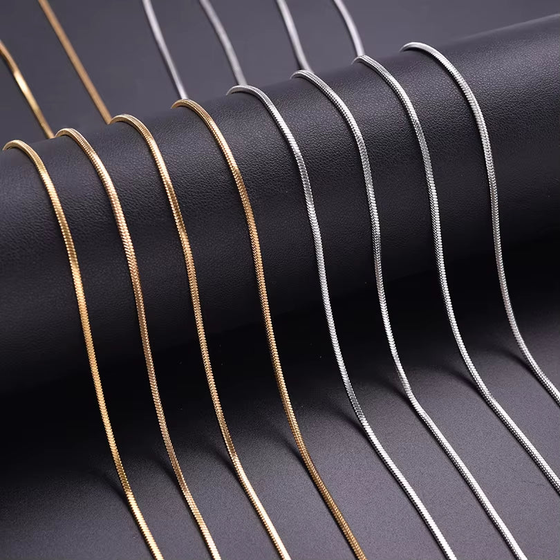 Wholesale 45/50/60/70Cm Snake Long Chain Necklace Stainless Steel Necklaces for Women Men Jewelry Neck Chokers Catenina Collana