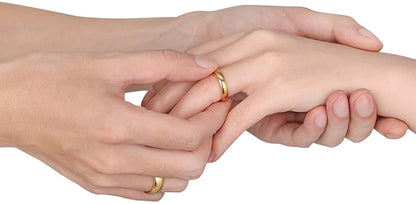 2Mm 4Mm 6Mm Titanium Ring Men Women 14K Gold Plated Dome High Polished Wedding Band Unisex Comfort Fit Size 3-13.5