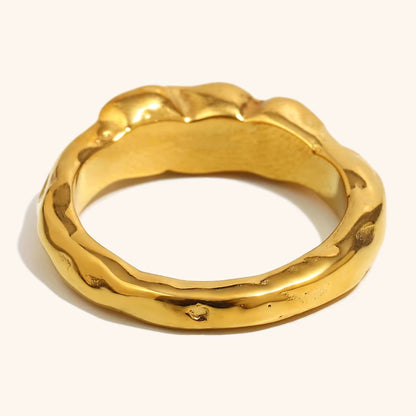 La. Muses Three Green Zircon Stainless Steel Women'S Ring PVD Gold Plated Trendy Daily Jewelry Accessories Gift