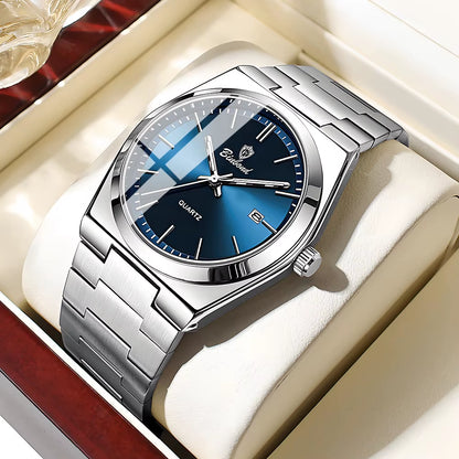 New Gifts Casual Business Top Blue Clock Men Luxury Watch Automatic Watches Mens Fashion Quartz Wristwatches Relogio Masculino