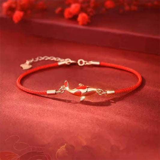Fashion Simple Lucky Red Bracelets for Women and Men Handmade String Rope Infinity Koi Adjustable Bracelet Wealth Jewelry Gift