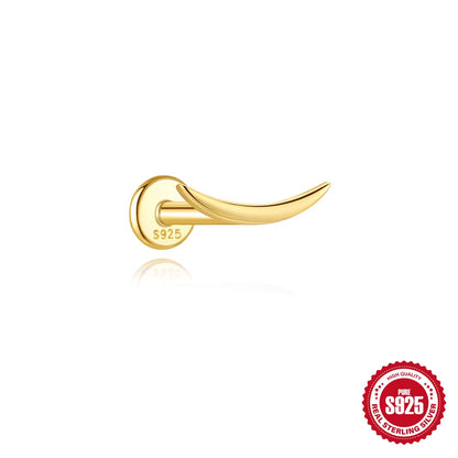 925 Sterling Silver Cartilage Stud Women'S Earrings Septum Piercing Zircon Ear Hoop Lobe Tragus Helix Jewelry Pendientes