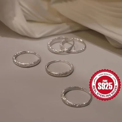 Pure Silvery Earrings for Women Frosted Sparkling Starry Circle Earrings Valentine'S Day Mother'S Day Jewelry Gifts