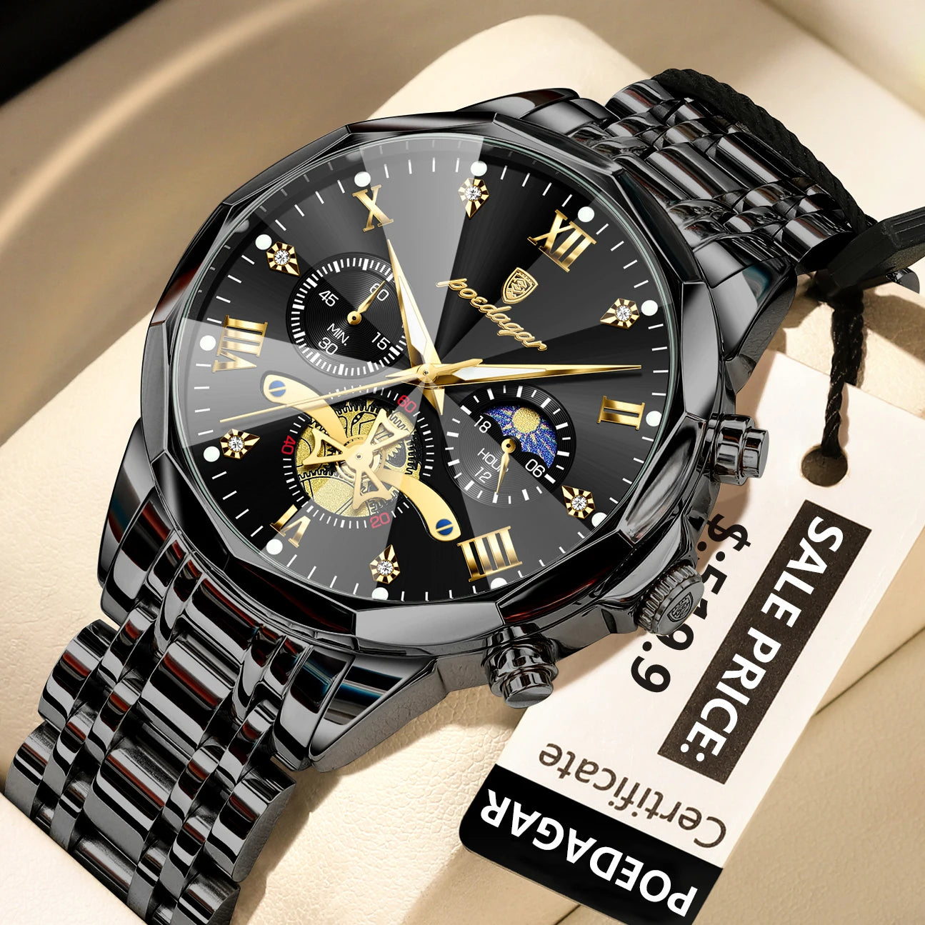 Luxury Men Watch Top Original Waterproof Luminous Chronograph Man Wristwatch Stainless Steel Quartz Men'S Watches Reloj