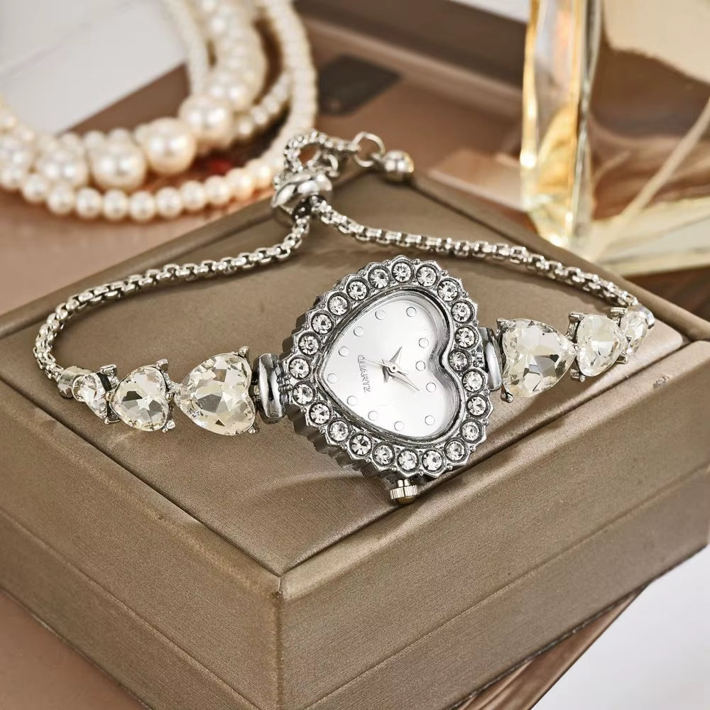 Elegant Women'S Quartz Watch Luxury Rhinestone Bracelet Band Wristwatch Reloj Mujer Girls Clock Gift