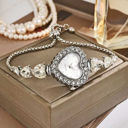 Elegant Women'S Quartz Watch Luxury Rhinestone Bracelet Band Wristwatch Reloj Mujer Girls Clock Gift