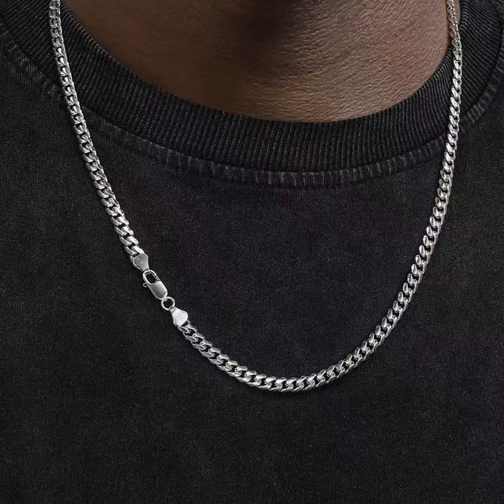 Basic Punk Stainless Steel 3,5,7Mm Curb Cuban Necklaces for Men Women Black Gold Color Link Chain Chokers Solid Metal Jewelry