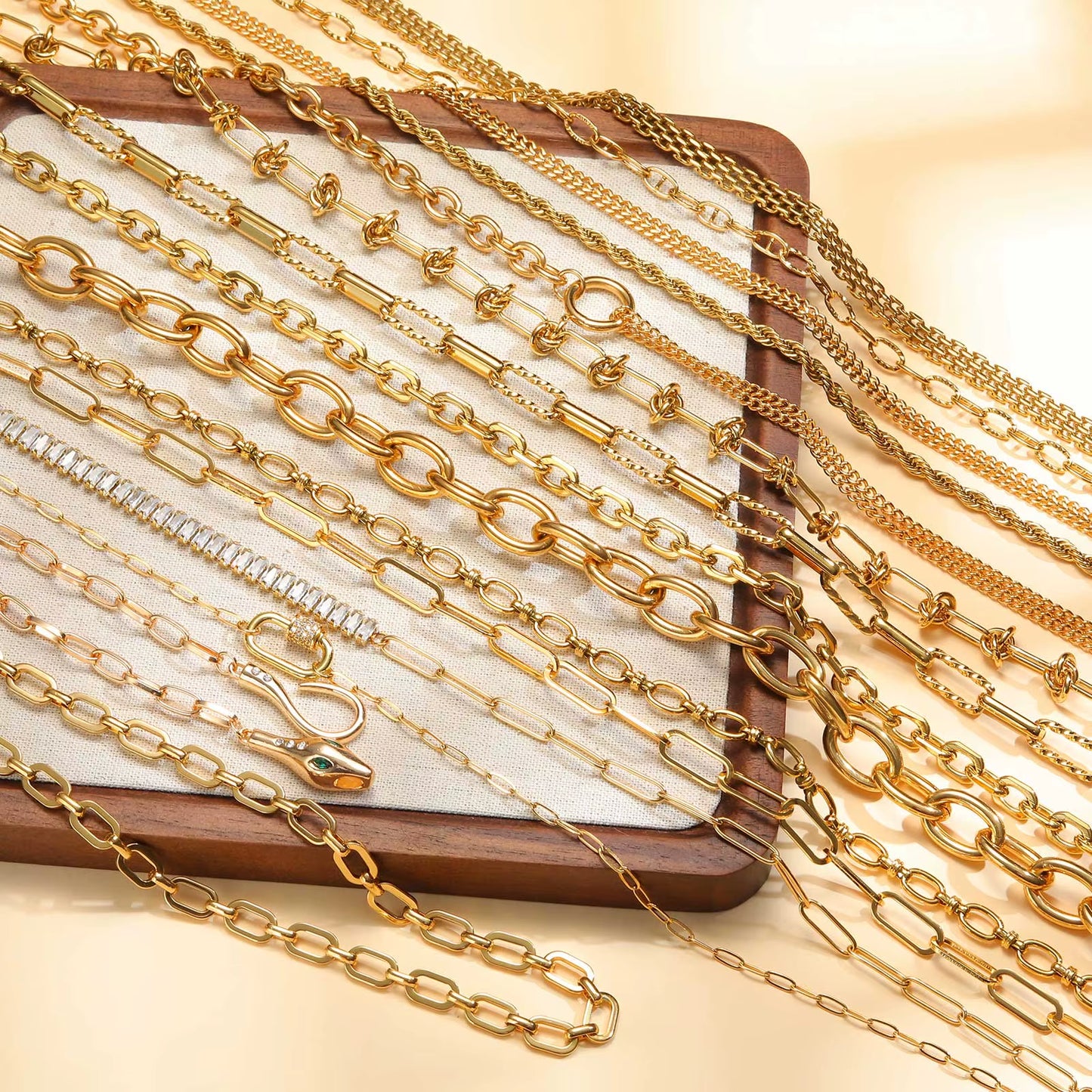 Chunky Gold Plated Link Necklace for Women, Stainless Steel Oval Thick Chain Choker Minimalist Jewelry