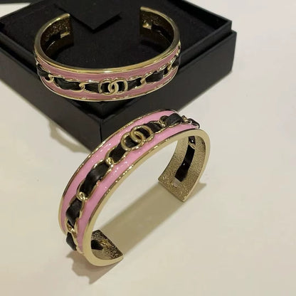 Gold Enamel Drip Hollow Out Narrow Bracelet Colorful Fashion Earrings Classic Style Luxury Look Lightweight Alloy Jewelry