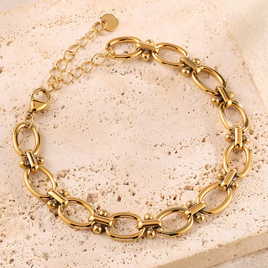 Personality 18K Gold Plated Stainless Steel Cubic Zircon Bracelet for Women Waterproof Fashion Jewelry Gift