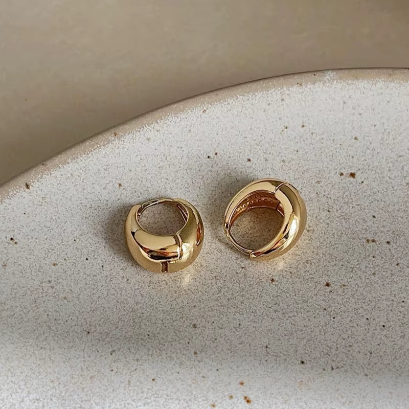 925 Sterling Silver round Stud Earrings for Women Simple Inlaid Design Hoops Earrings Wedding Party Jewelry Accessories Gifts