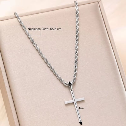 New Stainless Steel Cross Pendant Necklace for Men Women Minimalist Gold Color Jewelry Male Female Necklaces Chokers Gifts 2025