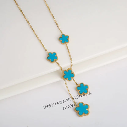 Hot Sale Stainless Steel Laser Five Leaf Flower Petal Adjustable Clover Bracelet Classic for Woman Girl Brand Jewelry Party Gift