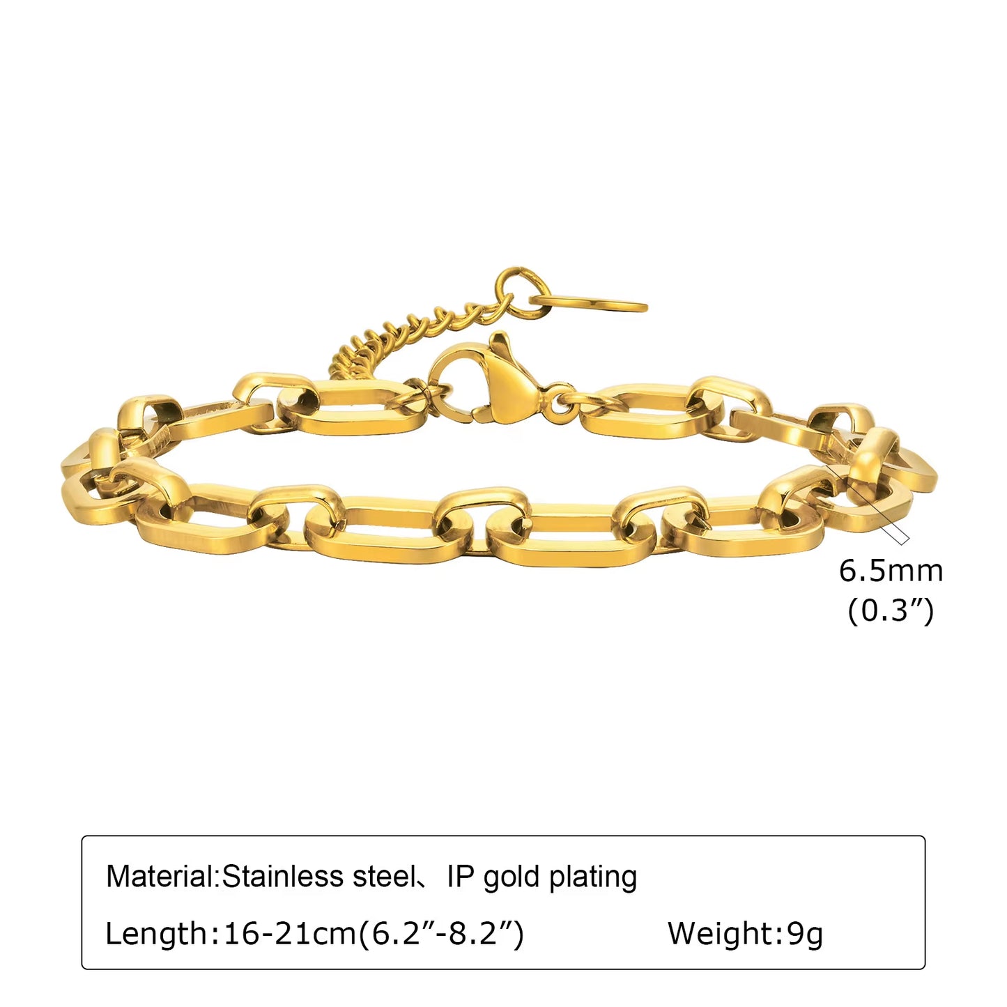 Chunky Gold Plated Link Necklace for Women, Stainless Steel Oval Thick Chain Choker Minimalist Jewelry