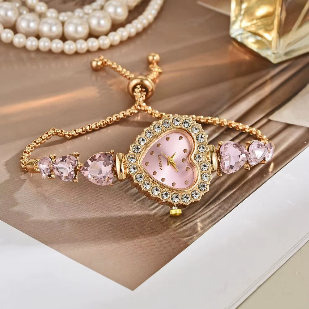 Elegant Women'S Quartz Watch Luxury Rhinestone Bracelet Band Wristwatch Reloj Mujer Girls Clock Gift