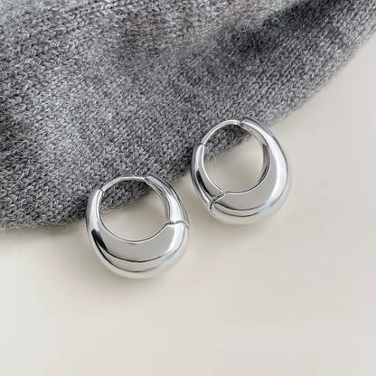 925 Sterling Silver round Stud Earrings for Women Simple Inlaid Design Hoops Earrings Wedding Party Jewelry Accessories Gifts