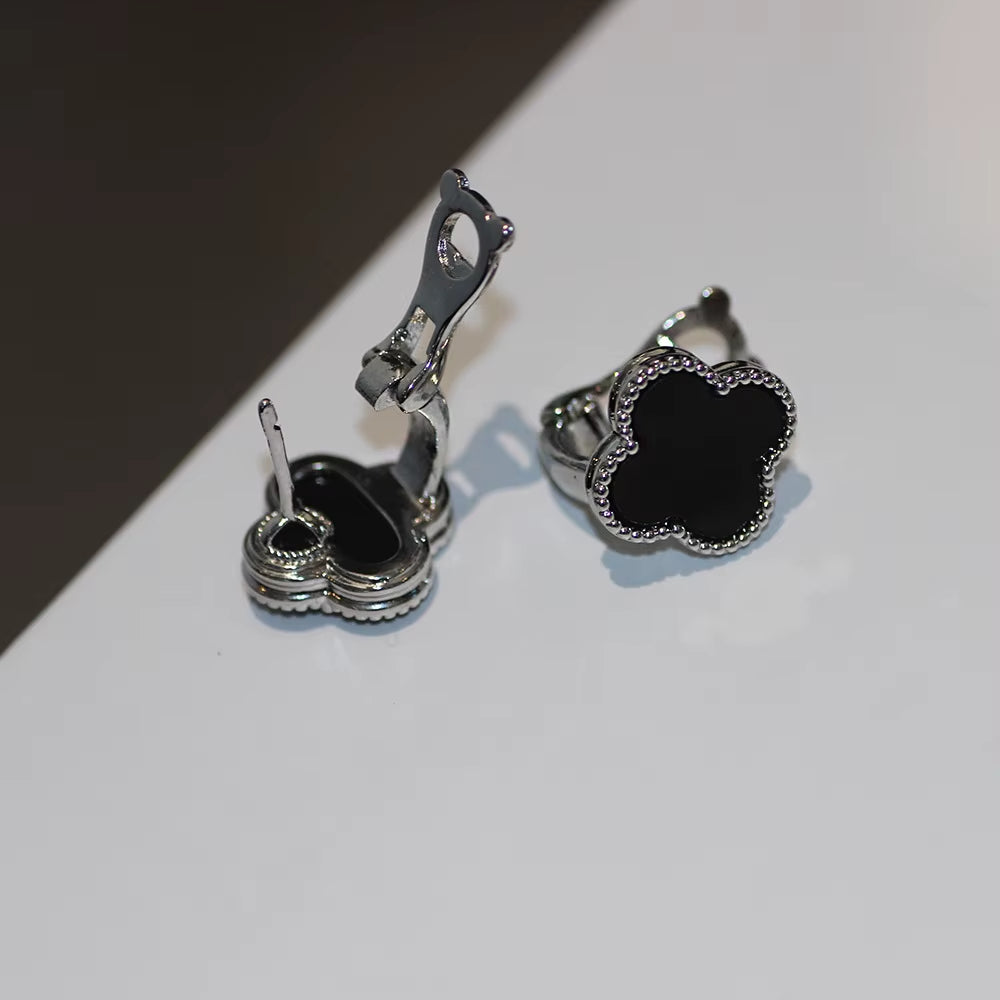 Natural Shell One-Piece Earring Gold Plated Women'S High-End Sensation Leaf Shaped Ear Jewelry Festive Red 44259