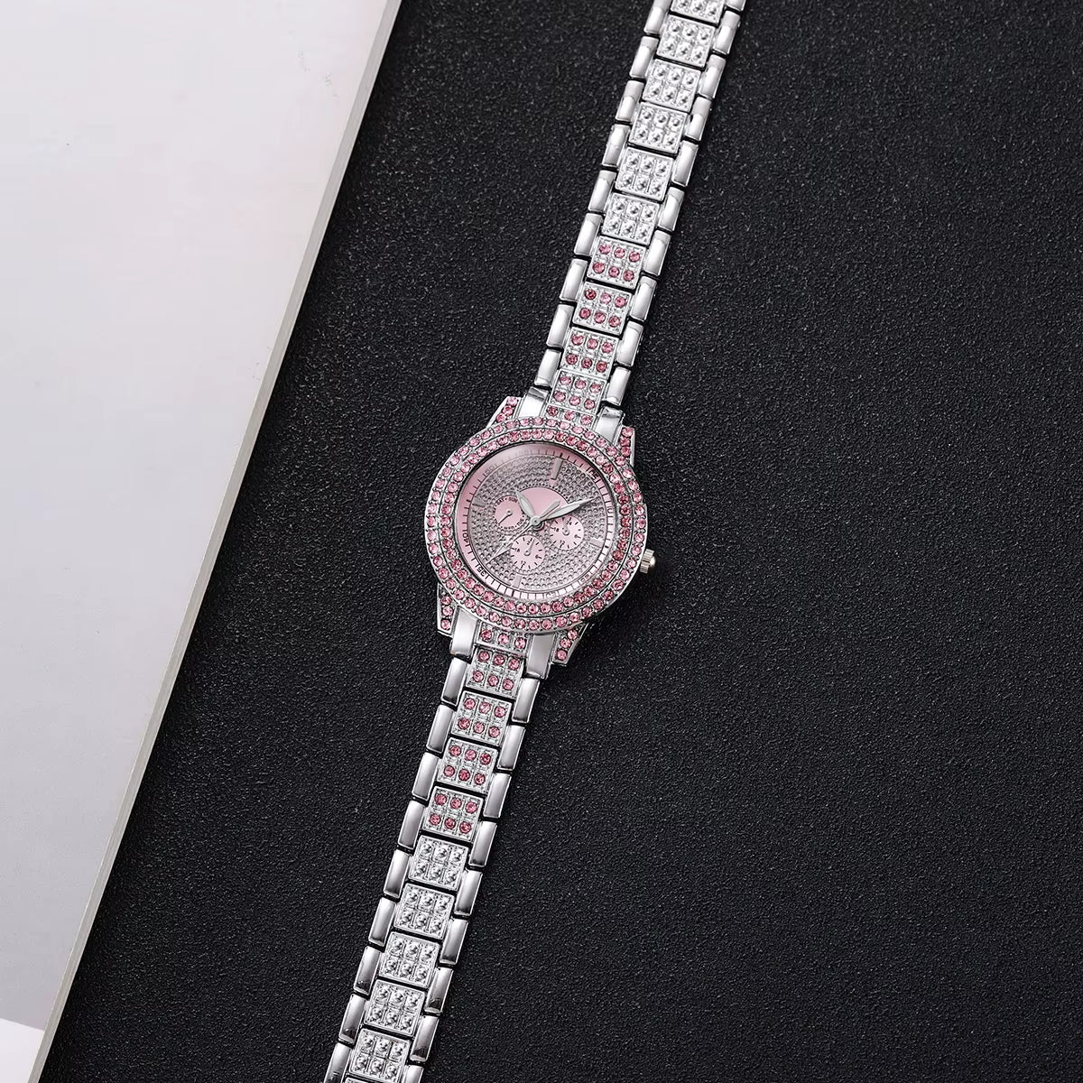1/3PCS Luxury Rhinestone Women Watch Diamond Jewelry Set Elegant Steel Ladies Quartz Wristwatch Reloj Mujer（Without Box）