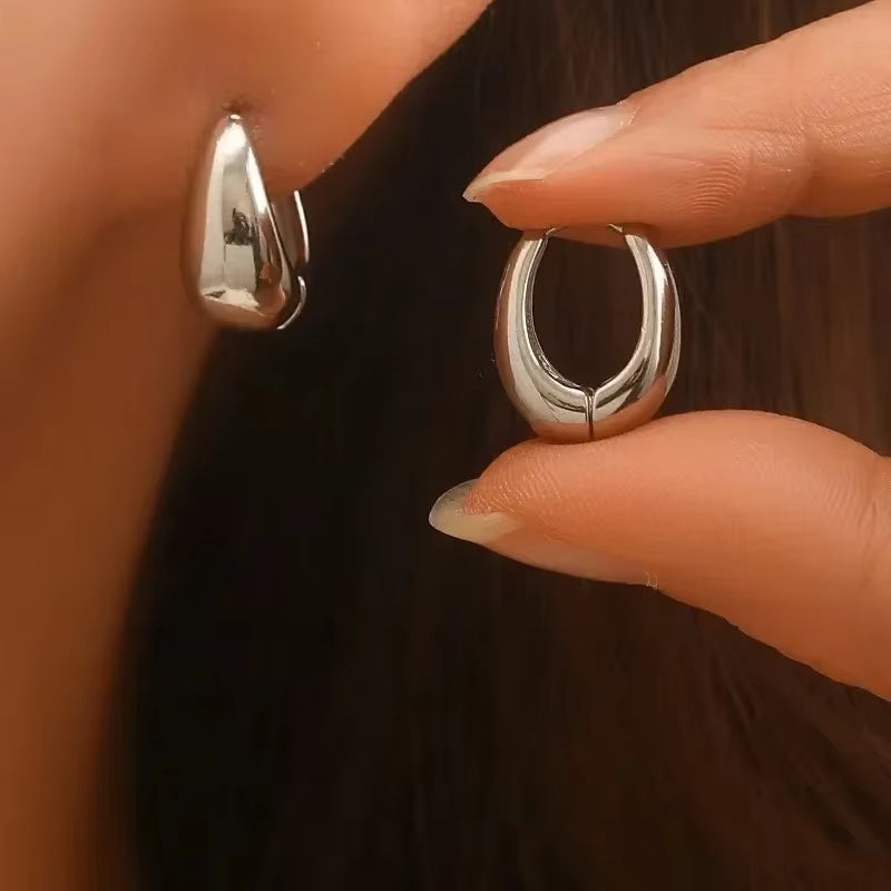 Stainless Steel Knot Hoop Earrings for Women Girls Trendy Irregular Lines Stud Earrings Special Design Fashion Jewelry Gifts