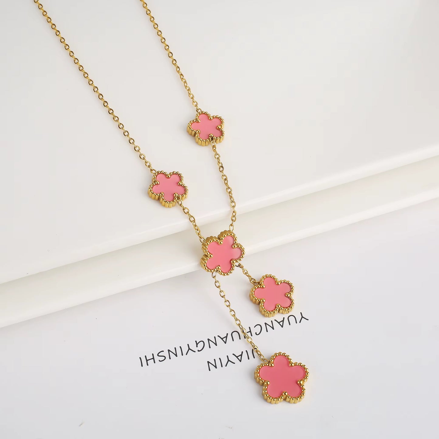 Hot Sale Stainless Steel Laser Five Leaf Flower Petal Adjustable Clover Bracelet Classic for Woman Girl Brand Jewelry Party Gift