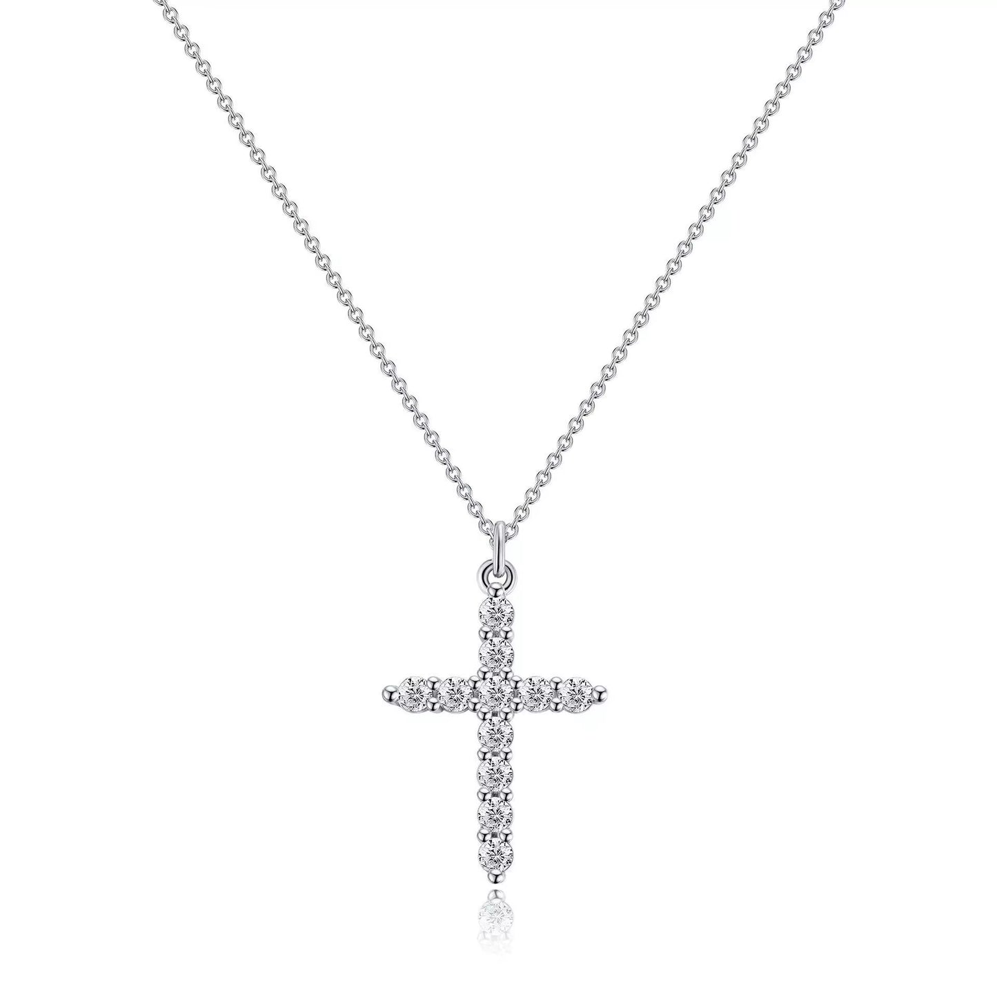 Cubic Zircon Rotatable Crown Cross Pendant Necklaces Classic Stainless Steel Chain Banquet Party Jewelry for Women Men