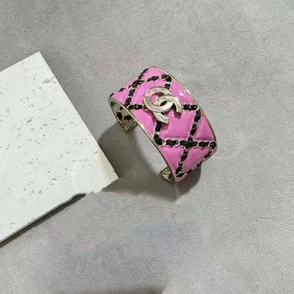 Gold Enamel Drip Hollow Out Narrow Bracelet Colorful Fashion Earrings Classic Style Luxury Look Lightweight Alloy Jewelry