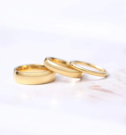 2Mm 4Mm 6Mm Titanium Ring Men Women 14K Gold Plated Dome High Polished Wedding Band Unisex Comfort Fit Size 3-13.5