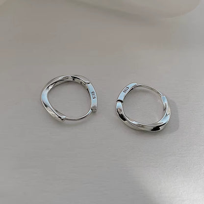 925 Sterling Silver round Stud Earrings for Women Simple Inlaid Design Hoops Earrings Wedding Party Jewelry Accessories Gifts