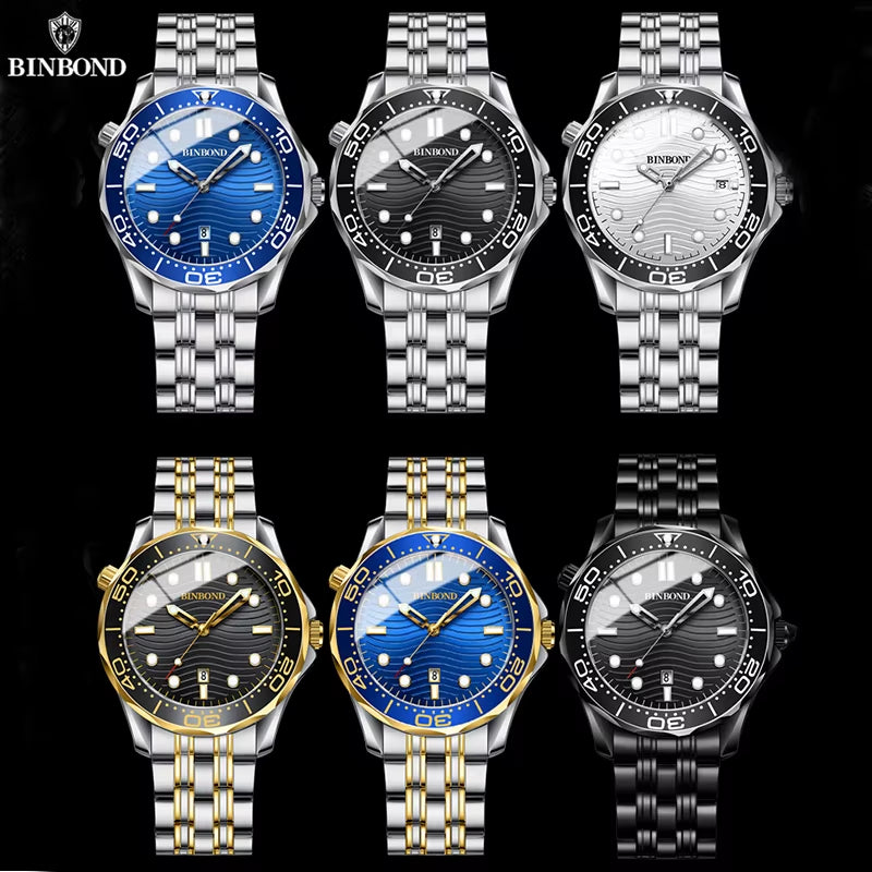 B2820 New Casual Fashion Ultra-Thin Sea Horse Series Quartz Mens Watches 30M Waterproof Luminous Sports Mens Watches