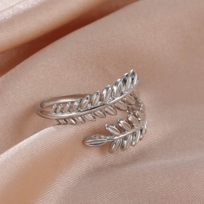 Stainless Steel Women Rings Geometric Heart Aesthetic Adjustable Open Finger Ring Fashion Party Jewelry Gifts Wholesale