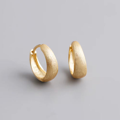 925 Sterling Silver Simple Wide Huggies Gothic Hoop Earrings for Women European Unisex Piercing Rock Jewelry Ear Buckles